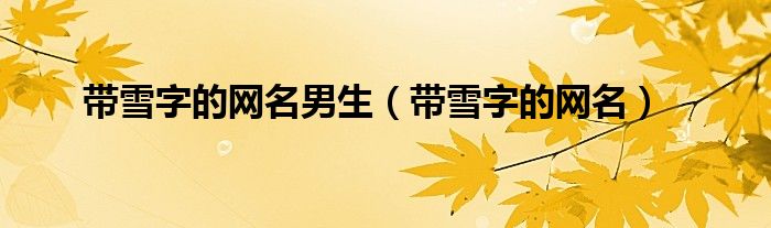 和雪有关的网名有哪些,和雪有关的网名有哪些名字