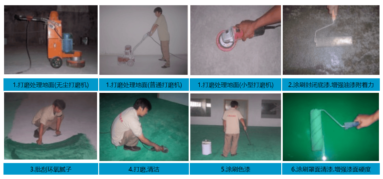 环氧地坪漆施工流程,丙烯酸地坪漆施工流程