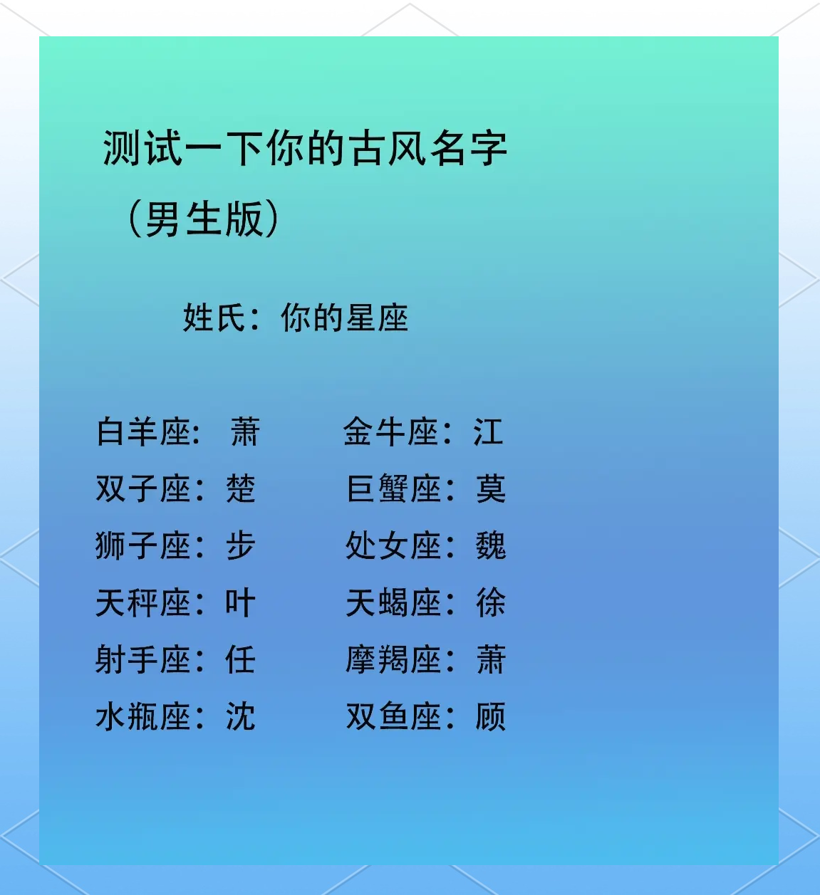 十二星座专属名字女生,十二星座专属名字女生霸气