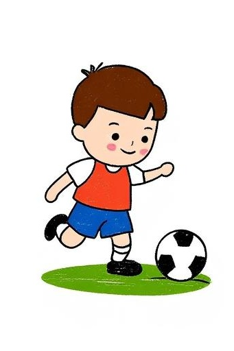 小孩踢足球简笔画图片,小孩踢足球简笔画 简单