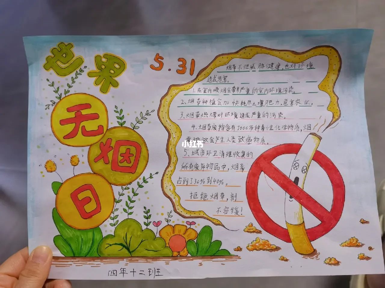 世界无烟日手抄报文字内容资料,世界无烟日手抄报模板高清