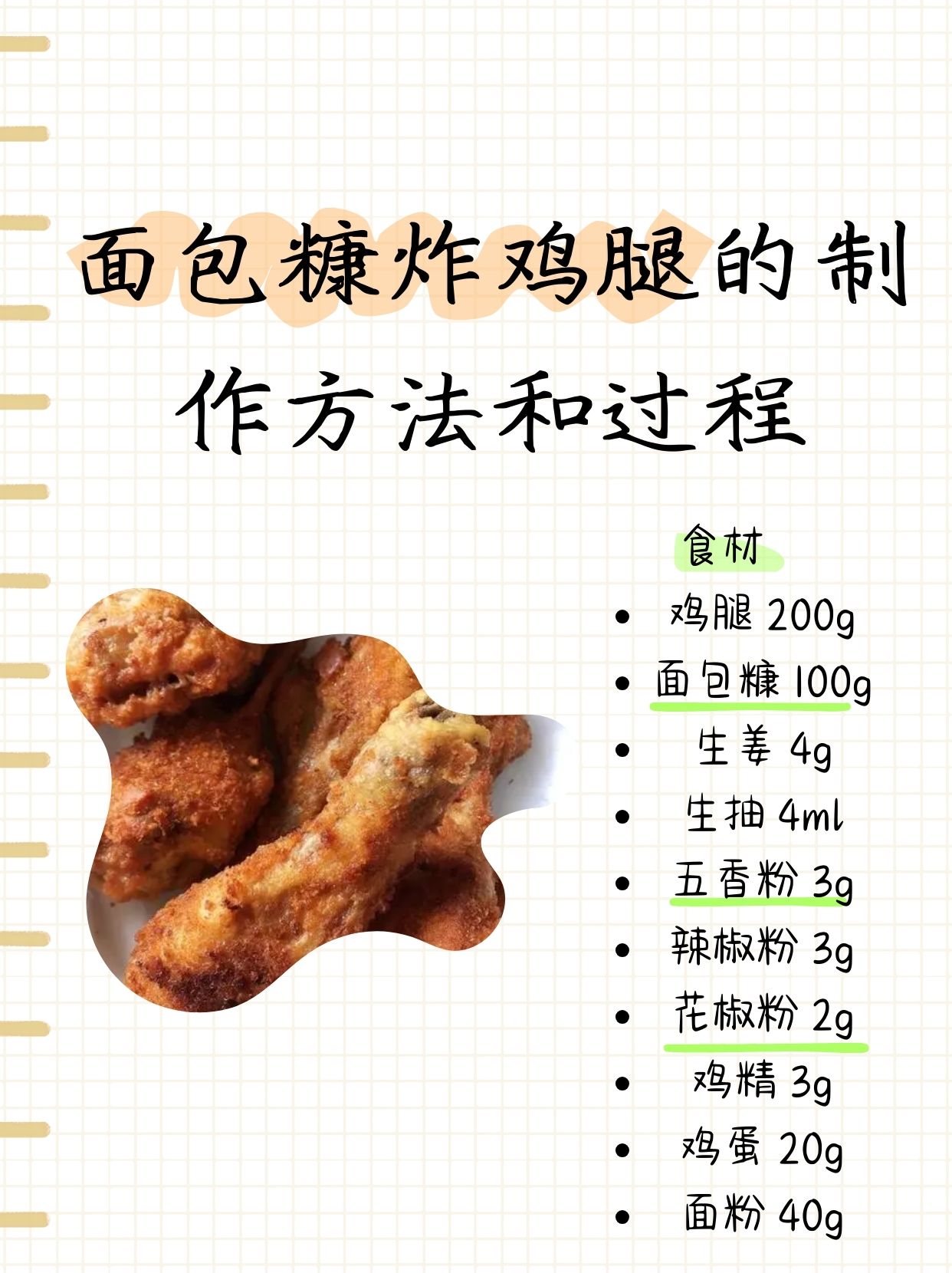 无面包糠的炸鸡翅的做法,无面包糠炸鸡柳的制作方法